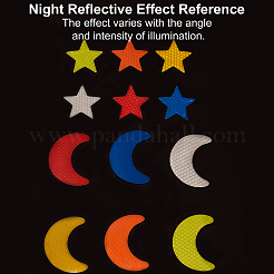 8 комплект из 2-х полосок-отражателей для защиты домашних животных в виде звезд и луны&nbsp;AJEW-GF0003-95