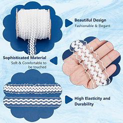 30 ярд чинлоновой плиссированной цветочной ленты&nbsp;OCOR-WH0046-73B