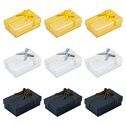 12 шт. подарочные коробки для хранения украшений из прямоугольной бумаги двух цветов&nbsp;CON-TA0001-21