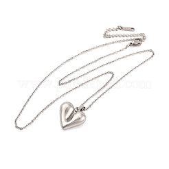 Не тускнеющие ожерелья с подвеской в форме сердца из нержавеющей стали 304 для женщин&nbsp;LS-EJEW-Z044-01P