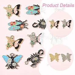 16шт 8 стиля подвески из сплава с эмалью&nbsp;ENAM-FS0003-95