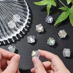 10 шт. двухцветные радужные переливающиеся акриловые бусины с УФ-покрытием&nbsp;TACR-YW0002-33C