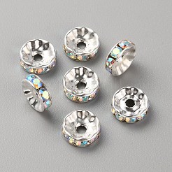 Стеклянные бусины-проставки со стразами&nbsp;RB-TAC0006-01S-02