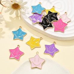 12шт 6 цвета сплава эмалевые подвески&nbsp;ENAM-FP0001-75