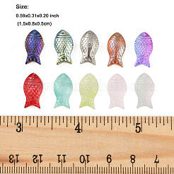 50шт 5 цвета прозрачные окрашенные распылением стеклянные бусины&nbsp;GLAA-FP0001-41