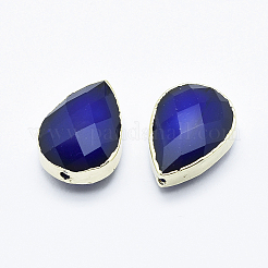 Граненые стеклянные бусины&nbsp;GLAA-F071-18x13mm-G