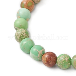 Круглые эластичные браслеты из натурального сердолика и императорской яшмы для мужчин и женщин&nbsp;BJEW-JB12147