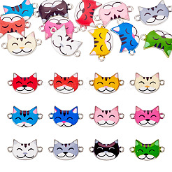 12 шт. 12-цветные эмалевые подвески-соединители в виде котенка&nbsp;FIND-TA0008-95