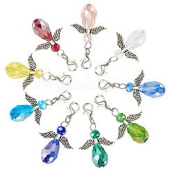 Украшение подвески из стекла и сплава «ангел»&nbsp;HJEW-TAC0055