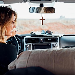 Набор для самостоятельного изготовления подвесного украшения из дерева в виде креста&nbsp;DIY-GL0004-110