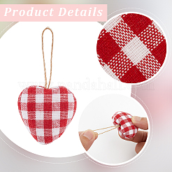 12 шт. 6-х цветная подвеска из пенопласта и ткани ко Дню святого Валентина&nbsp;AJEW-CY0001-34