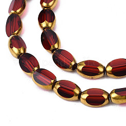 Стеклянные бусины с гальваническим покрытием &nbsp;EGLA-N008-015D