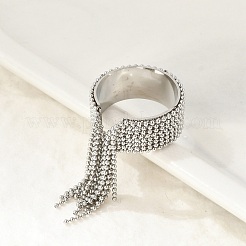 Кольца-манжеты из нержавеющей стали 304 с круглыми кисточками для женщин&nbsp;RJEW-U039-03P