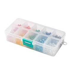 10 цветные гальванические стеклянные бусины&nbsp;EGLA-JP0002-01B-6mm