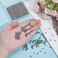 500 шт. круглые бусины из нержавеющей стали 304 с швом STAS-UN0063-61C-P