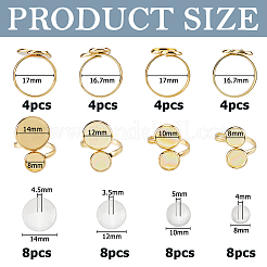 16 шт. 4 стиля фурнитуры для открытых манжет из нержавеющей стали 304&nbsp;DIY-HS0002-20