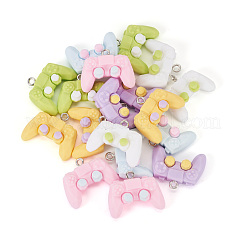 24 шт. 6 цвета непрозрачные подвески из смолы&nbsp;RESI-TA0003-34