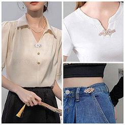 16 пара 8-х стильных регулируемых джинсовых булавок из сплава&nbsp;DIY-TA0013-01P