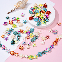 100шт 10 цвета синтетические бирюзовые бусины&nbsp;G-YW0002-01A