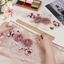 Цветок полиэстер с вышивкой из смолы орнамент аксессуары&nbsp;DIY-WH0671-052