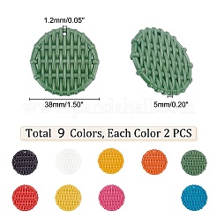 18 шт. 9-цветные подвески из непрозрачной смолы с имитацией плетения из ротанга&nbsp;RESI-PH0001-77