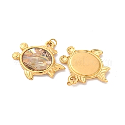 Подвески из натуральной ракушки пауа из нержавеющей стали 304&nbsp;STAS-U061-15G-D