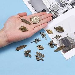 Смешанный стиль тибетский стиль сплава лист подвески&nbsp;TIBEP-F040-01AB