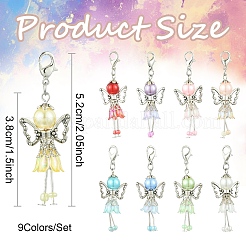 9 шт. 9-х цветный ангел из акрила&nbsp;HJEW-YW00083