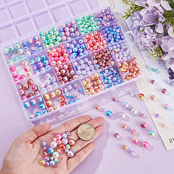 880 шт. Радуга абс пластик имитация жемчуга бусины&nbsp;OACR-SP0001-19