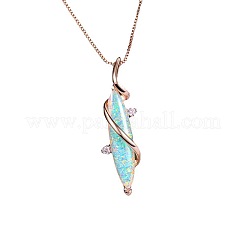 Ожерелья из латуни с подвесками из конского глаза и белого опала&nbsp;FS-WG01260-01