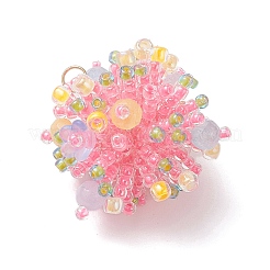 Подвески из стеклянных бусин и окрашенного натурального малайзийского нефрита&nbsp;PALLOY-MZ00998