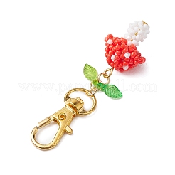 Стеклянный гриб ручной работы с подвесками в виде листьев из акрила&nbsp;HJEW-MZ00104-05