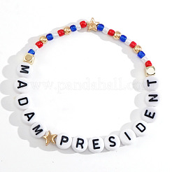 Пластиковые браслеты из бусин с надписью «Мадам президент»&nbsp;GS9049