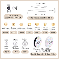Наборы для изготовления браслетов из плоских круглых полимерных глиняных и пластиковых бусин ccb&nbsp;DIY-PH0029-38