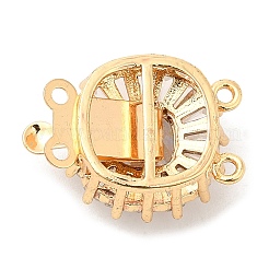 Латунные застежки из прозрачного кубического циркония с микропаве&nbsp;KK-E052-01A-G01