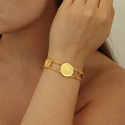 Винтажные латунные браслеты-цепочки с круглыми звеньями в европейском стиле для женщин.&nbsp;ZS6290