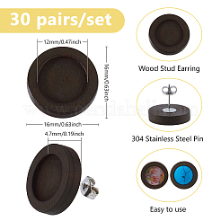 30 пара деревянных гвоздиков для сережек&nbsp;EJEW-DC00001