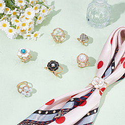 7 шт. 7-х стилистический зажим для шарфа из цинкового сплава&nbsp;AJEW-ME0002-11