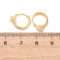 Серьги-кольца Star 925 из стерлингового серебра с микропаве из прозрачных кубических цирконий&nbsp;EJEW-K317-07G