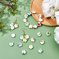 90шт 15 цвета фарфоровые керамические бусины ручной работы нити&nbsp;PORC-PH0001-25