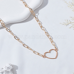 1 шт. ожерелье с подвеской в виде полого сердца из цинкового сплава&nbsp;NJEW-LP0009-46G
