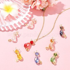 16шт 8 цвета стеклянные подвески&nbsp;PALLOY-CJ00093