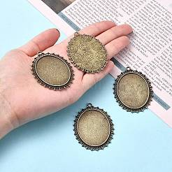 Тибетский стиль сплава сеттинги кабошон овал поднос&nbsp;LS-TIBEP-5437-AB-LF