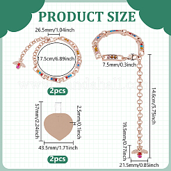 Шнурки из цинкового сплава и пластиковой цепочки&nbsp;DIY-WH0723-089RG
