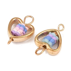 Пластиковая рамка ccb с бусинами из полимерной глины в виде цветов&nbsp;KK-D103-05G