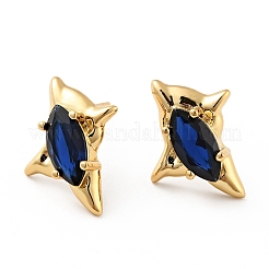 Серьги-гвоздики в виде звезды с кубическим цирконием&nbsp;EJEW-G297-26G