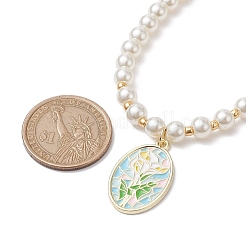 Ожерелья из белого стеклянного жемчуга&nbsp;NJEW-JN04652-02