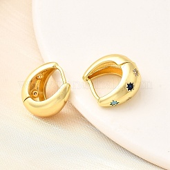 Латунь микро проложить кубического циркония серьги болтающиеся&nbsp;EJEW-L305-09G-01