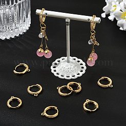 Латунные серьги-кольца из прозрачного кубического циркония&nbsp;XGR0155G-95G