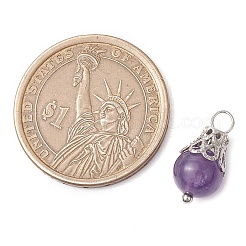 Натуральные зеленые авантюрин/аметист/розовый кварц/лавовый камень/кварц круглые подвески&nbsp;PALLOY-JF03183-02